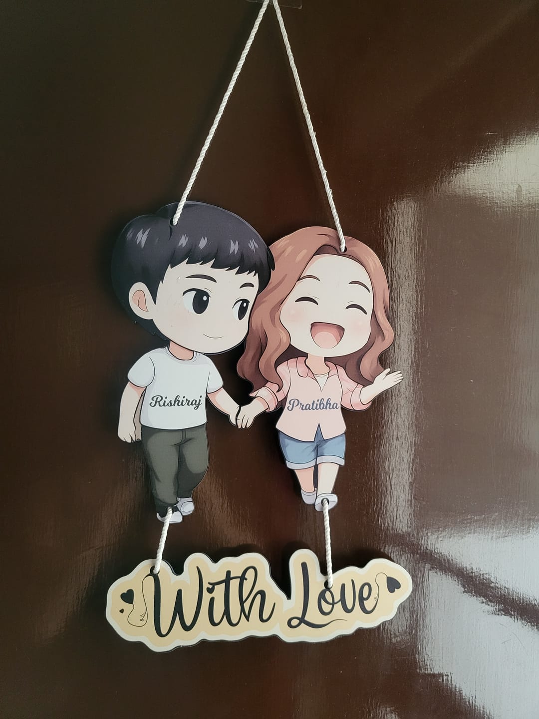 Customer photo review of Customized Couple Cartoon Wall Hanging (11x16")