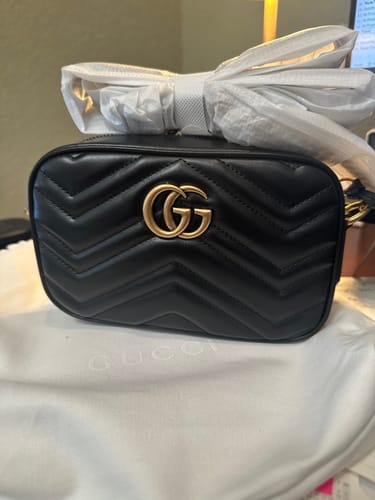 Customer photo review of GG MINI 18 MARMONT MATELASSÉ BLACK CALFSKIN WITH GOLDEN LOGO