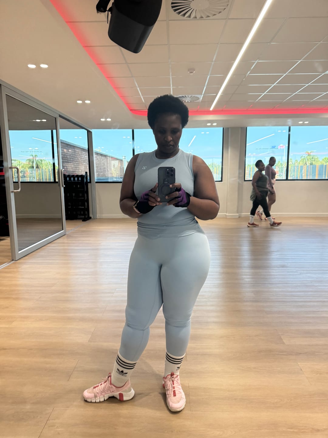 Customer photo review of 8-Inch Running Set with Lightweight Sports Bra and Pocket Shorts