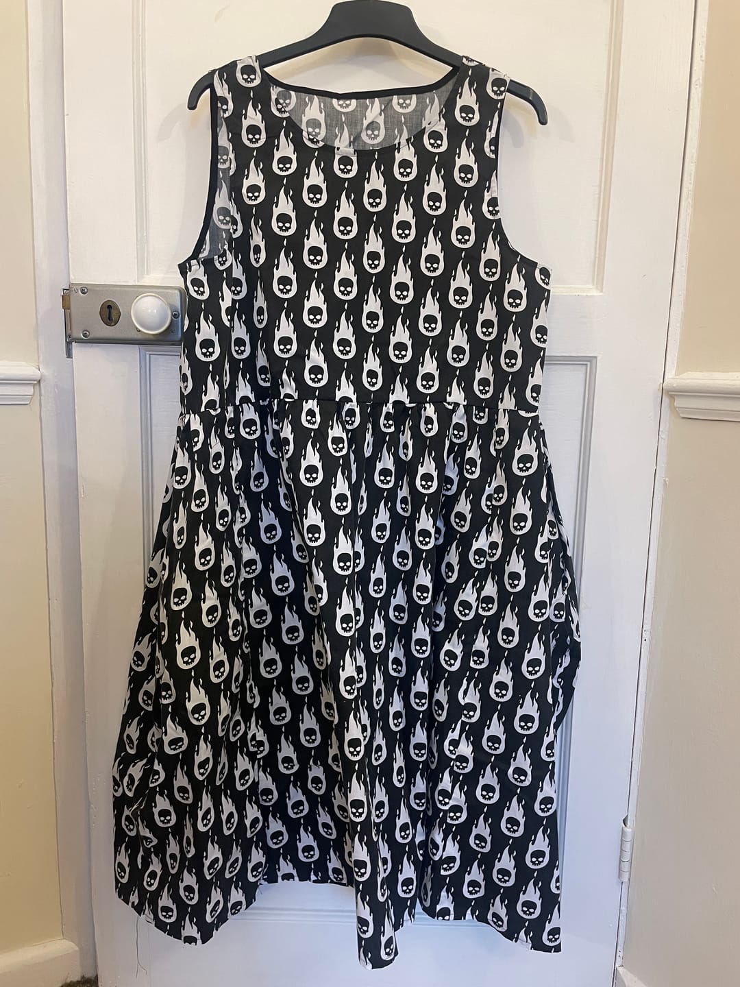 Customer photo review of Flaming Skulls Polycotton Fabric