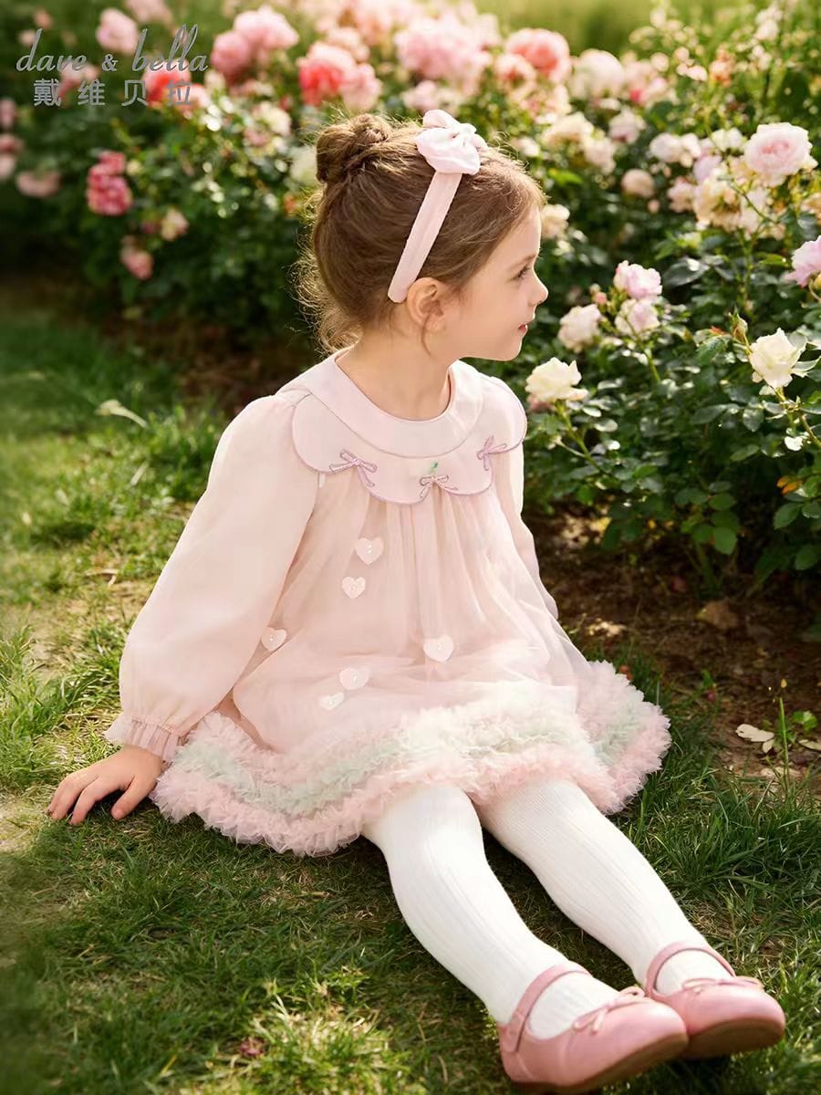 Customer photo review of Dave&Bella Toddler Girls Charming Pink Lightweight Mesh Princess Dress