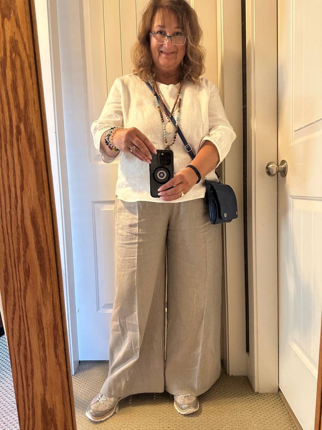 Customer photo review of Long Linen Pants Wide Leg, Linen Culottes
