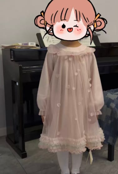 Customer photo review of Dave&Bella Toddler Girls Charming Pink Lightweight Mesh Princess Dress