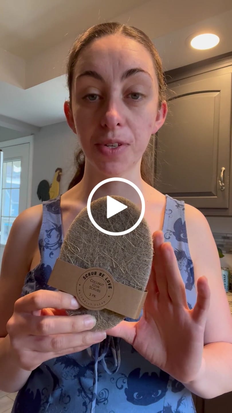 Customer video review of Plastic Free Scrub Pads – Natural Coconut Coir Kitchen Scrubber
