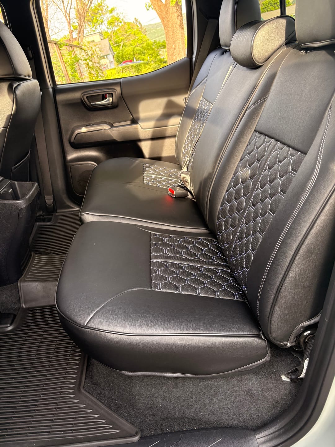 Customer photo review of 2016-23 Toyota Tacoma Custom Leather Seat Covers