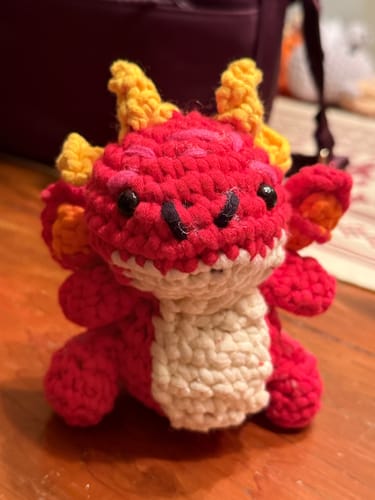 Customer photo review of Blazer The Fire Dragon Crochet Kit