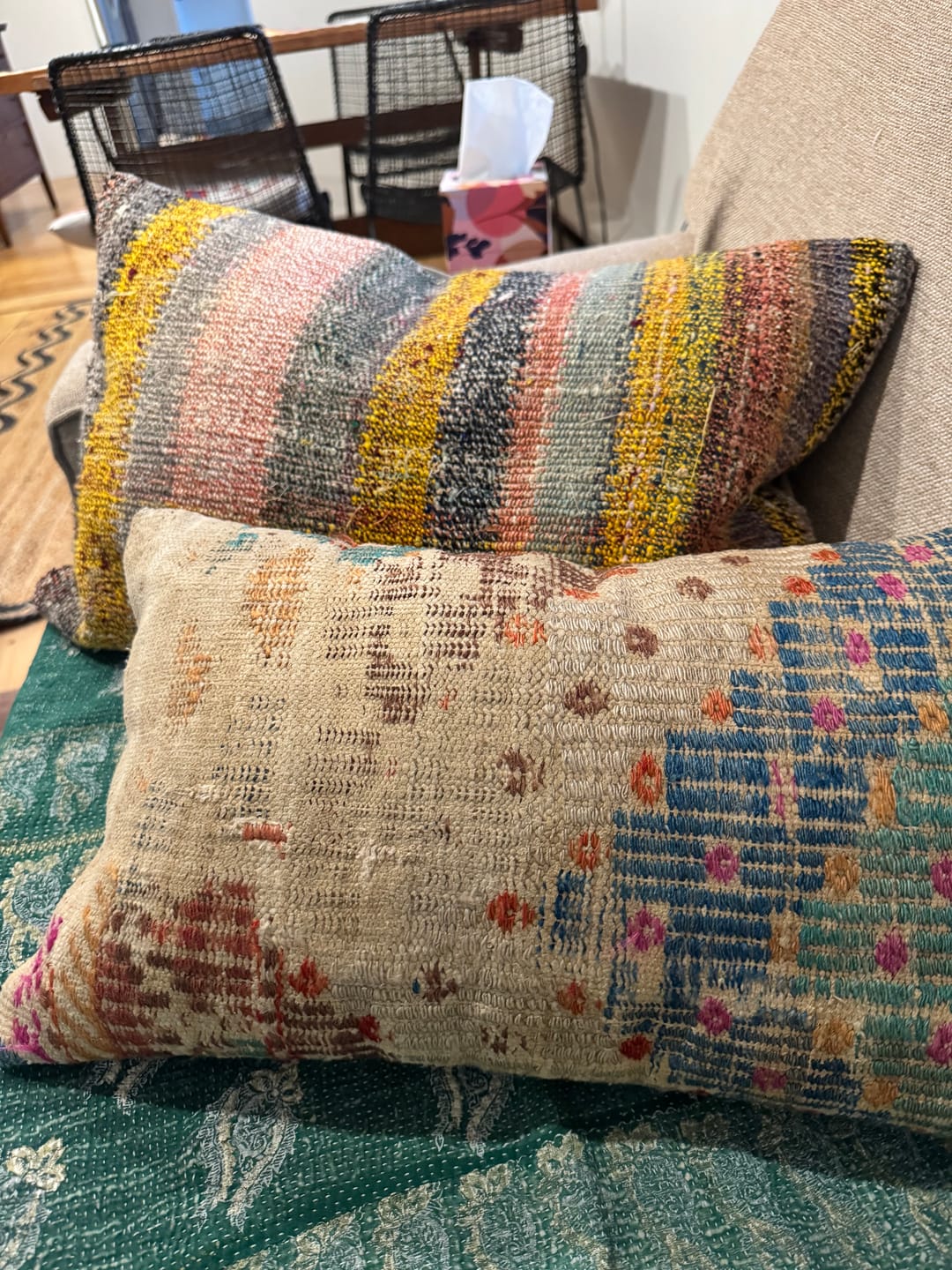 Customer photo review of Handwoven Turkish Kilim Pillow Cover 12x20