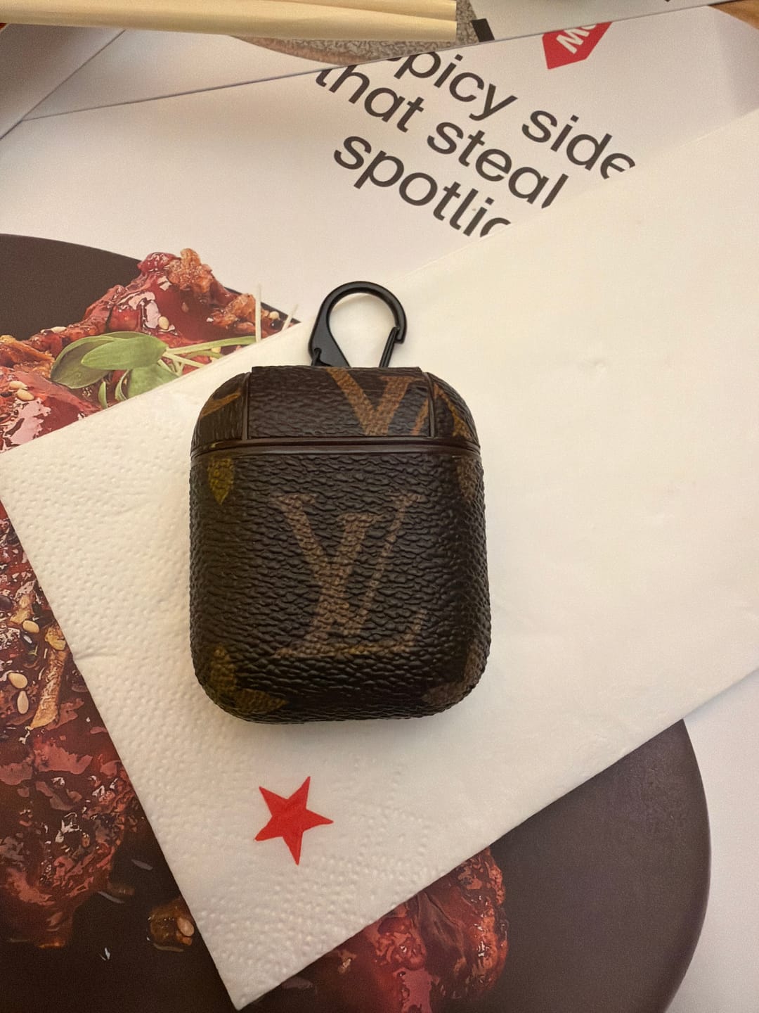 Customer photo review of Brown Classic Mono Original Airpod Pro Case