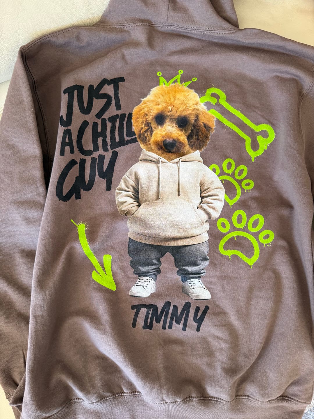 Customer photo review of Personalisierter Hoodie - Entspannte Fellnase