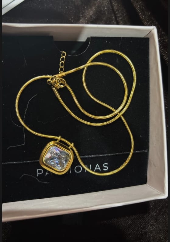 Customer photo review of Octagon Diamond Necklace