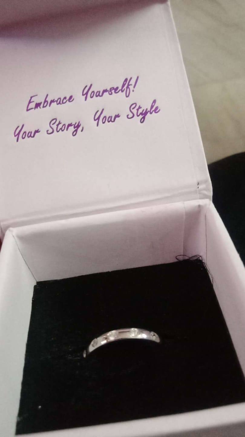 Customer photo review of Studded Serenity Ring