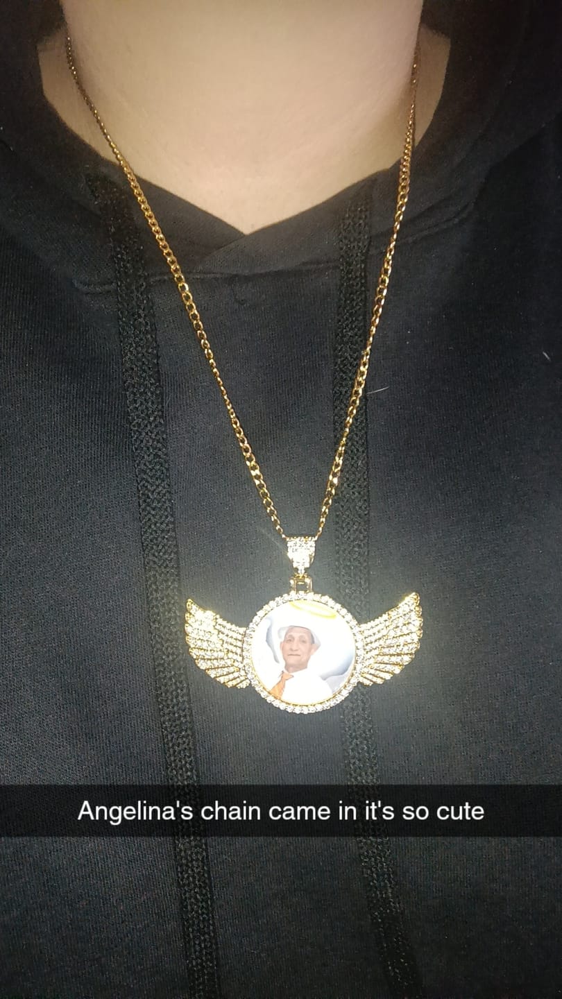 Customer photo review of Iced Angel Photo Pendant Chain