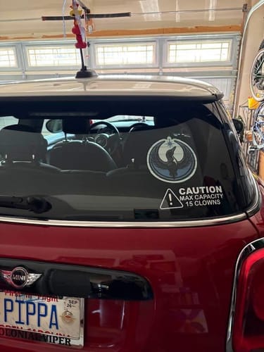 Customer photo review of Large Rebel Loon Vehicle Decal Sticker