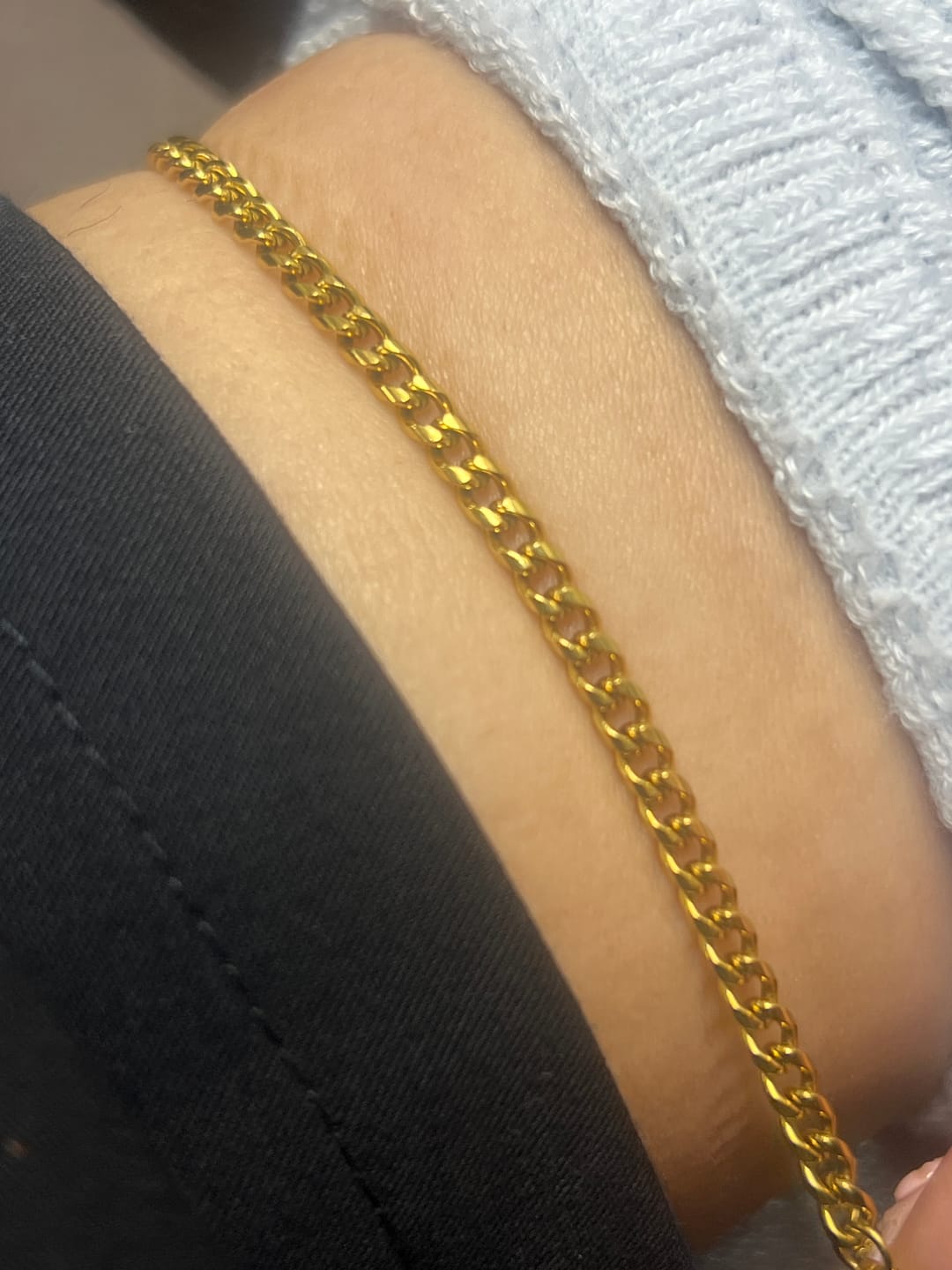 Customer photo review of Cuban Link Anklet - 3mm