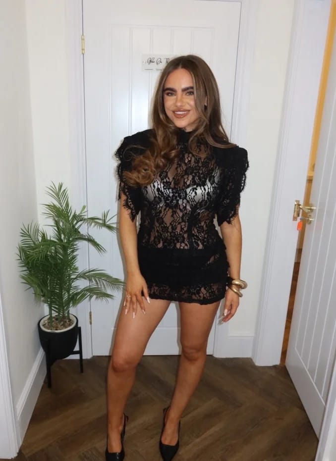 Customer photo review of Barbara Sheer Lace Slim Fit Dress