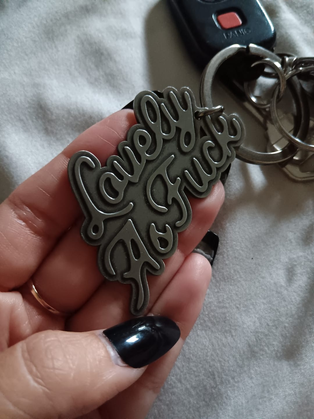 Customer photo review of Lovely Silver Keychain