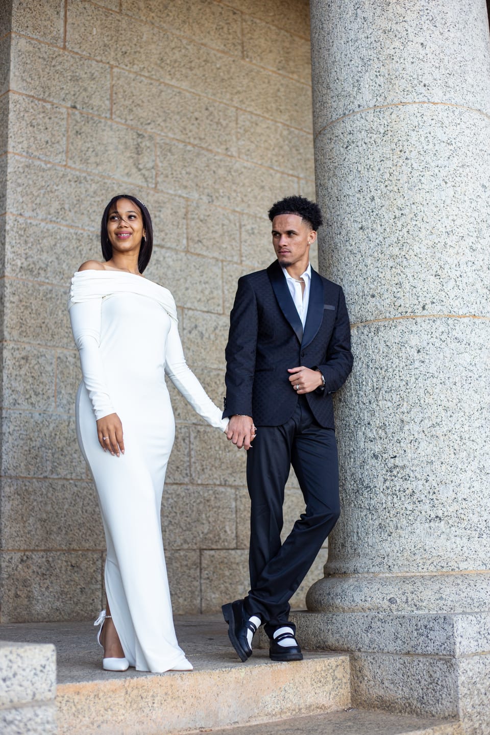 Customer photo review of Cream Bardot Sculpted Dress with Long Sleeves