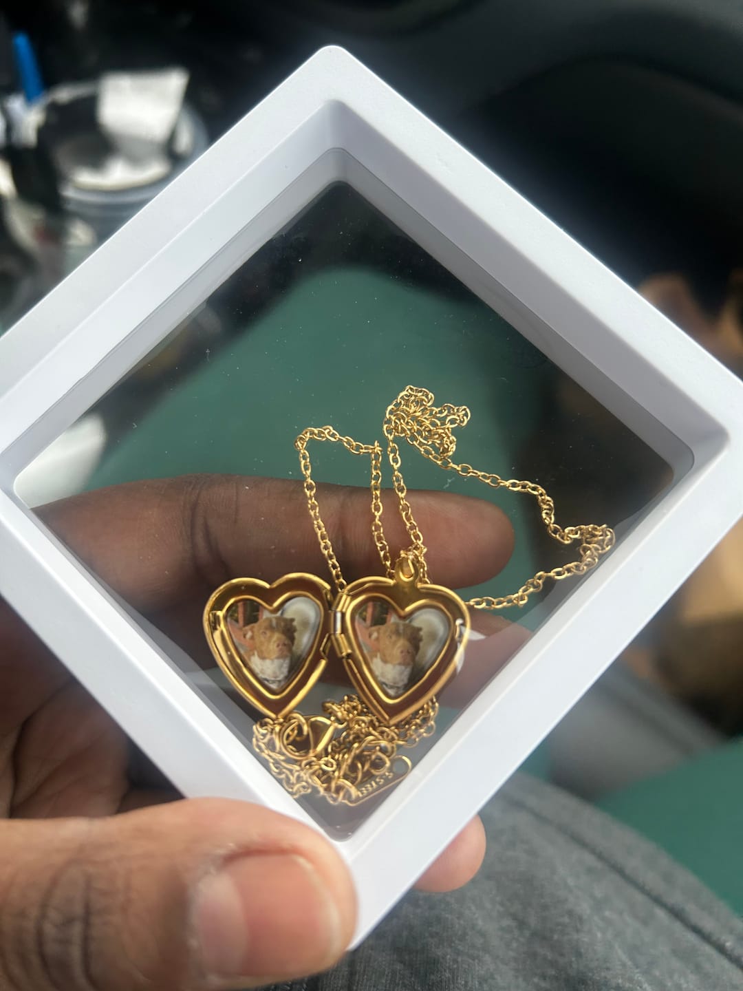Customer photo review of Heart Locket Necklace Photo Pendant