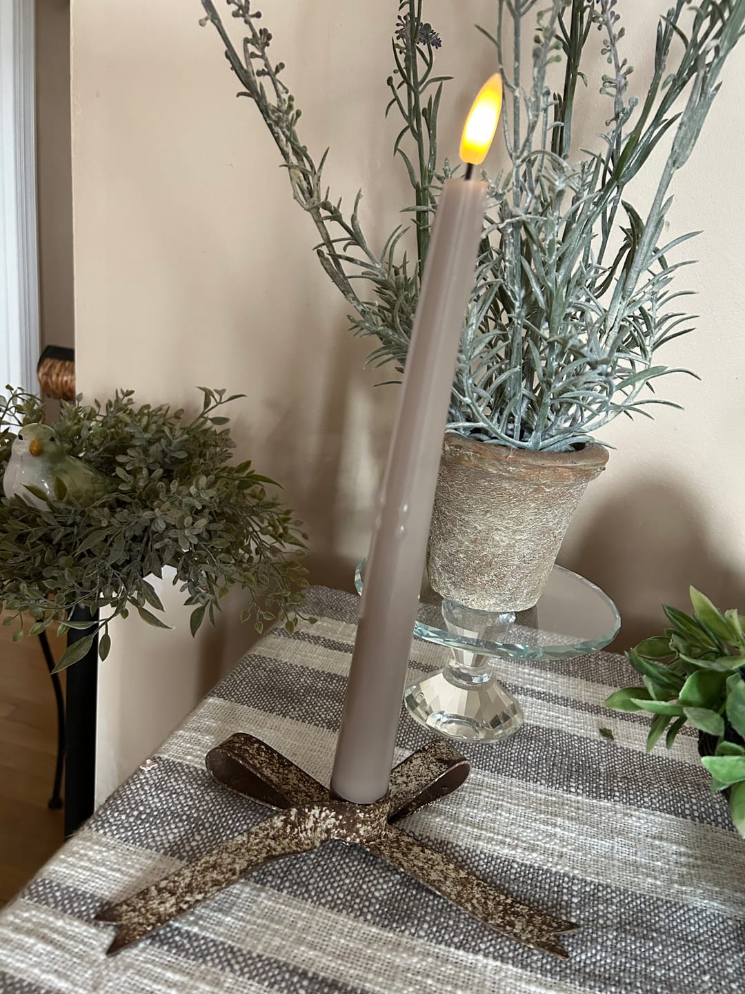 Customer photo review of Rustic Bow Taper Holder