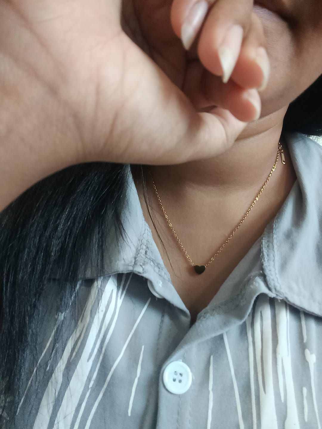 Customer photo review of Paris Heart Necklace