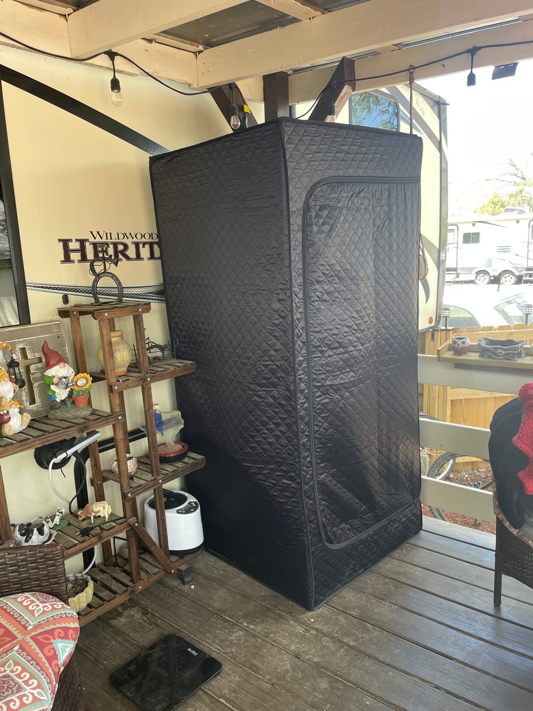 Customer photo review of Portable Steam Sauna Box with Steamer