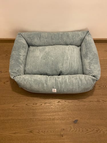 Customer photo review of Divanetto Velluto a Coste Celeste