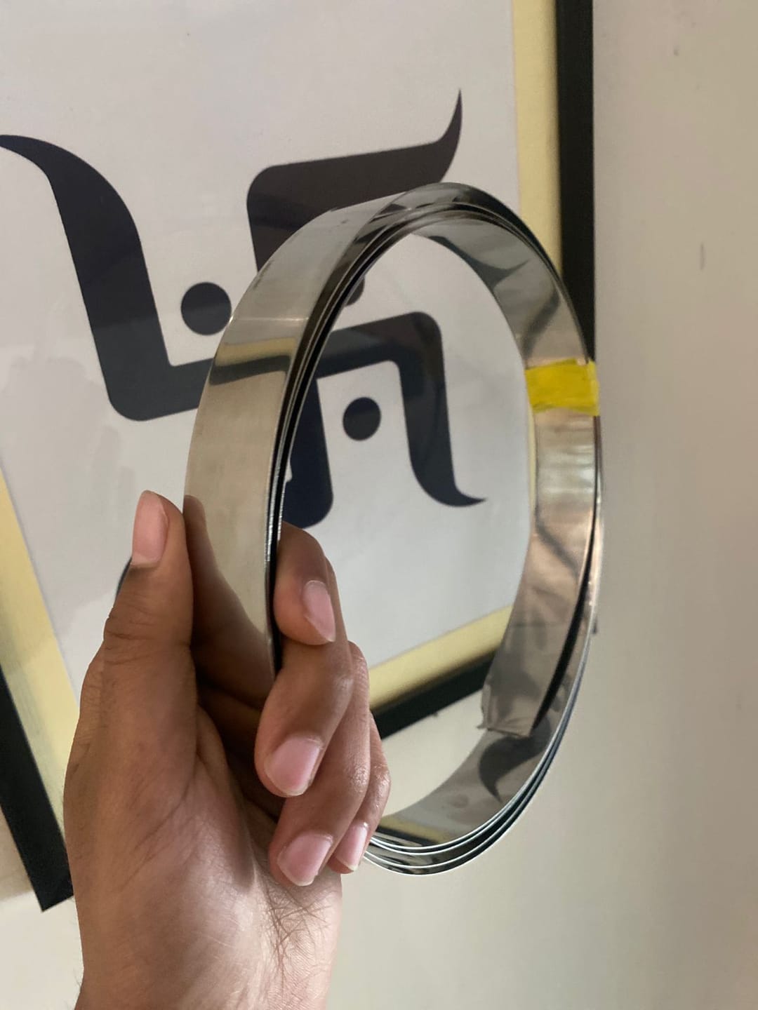 Customer photo review of Stainless Steel Metal Strip – Vastu Remedy for Main Entrance & Door Energy Balance | Ideal for Toilets, Thresholds & Long-term Durability | 0.5 & 1 mm Thickness | 8-100 Ft Lengths