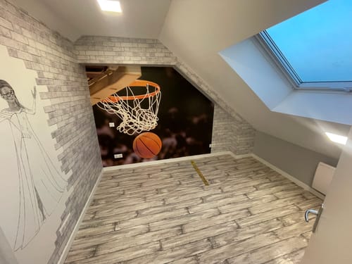 Customer photo review of Papier Peint Basketball Sports panier  - Déco Murale Sur Mesure