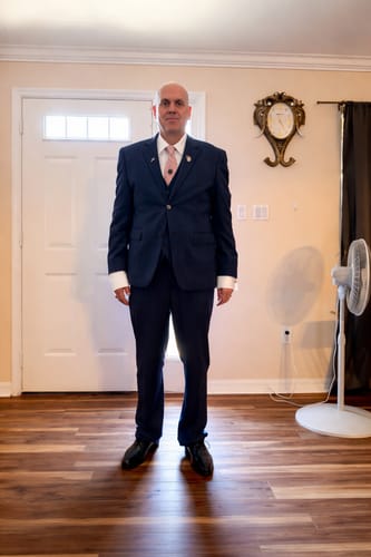 Customer photo review of Ties2you Silk Floral Tie Pink Party Formal Necktie Handkercheif Cufflinks Set