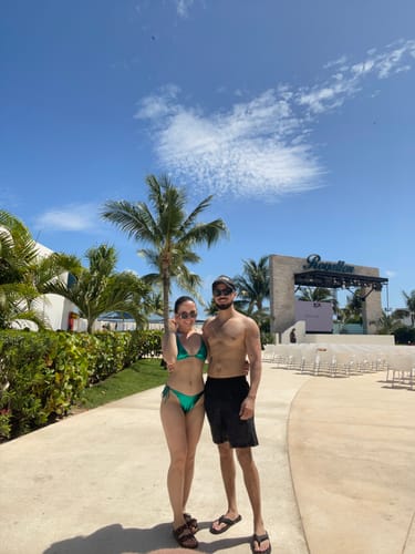 Customer photo review of Mary Kate Bikini Top Metallic Green