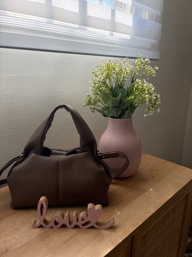 Customer photo review of Bolso - MINI CREPÉ - Marrón