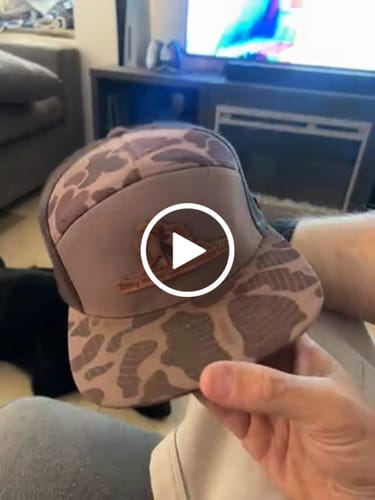 Customer video review of Custom Leather Patch 7 Panel Trucker Hat - Richardson 168P
