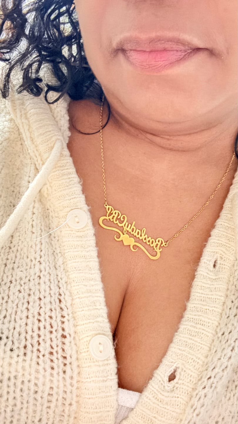 Customer photo review of Love Heart Name Necklace