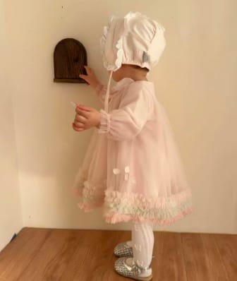 Customer photo review of Dave&Bella Toddler Girls Charming Pink Lightweight Mesh Princess Dress