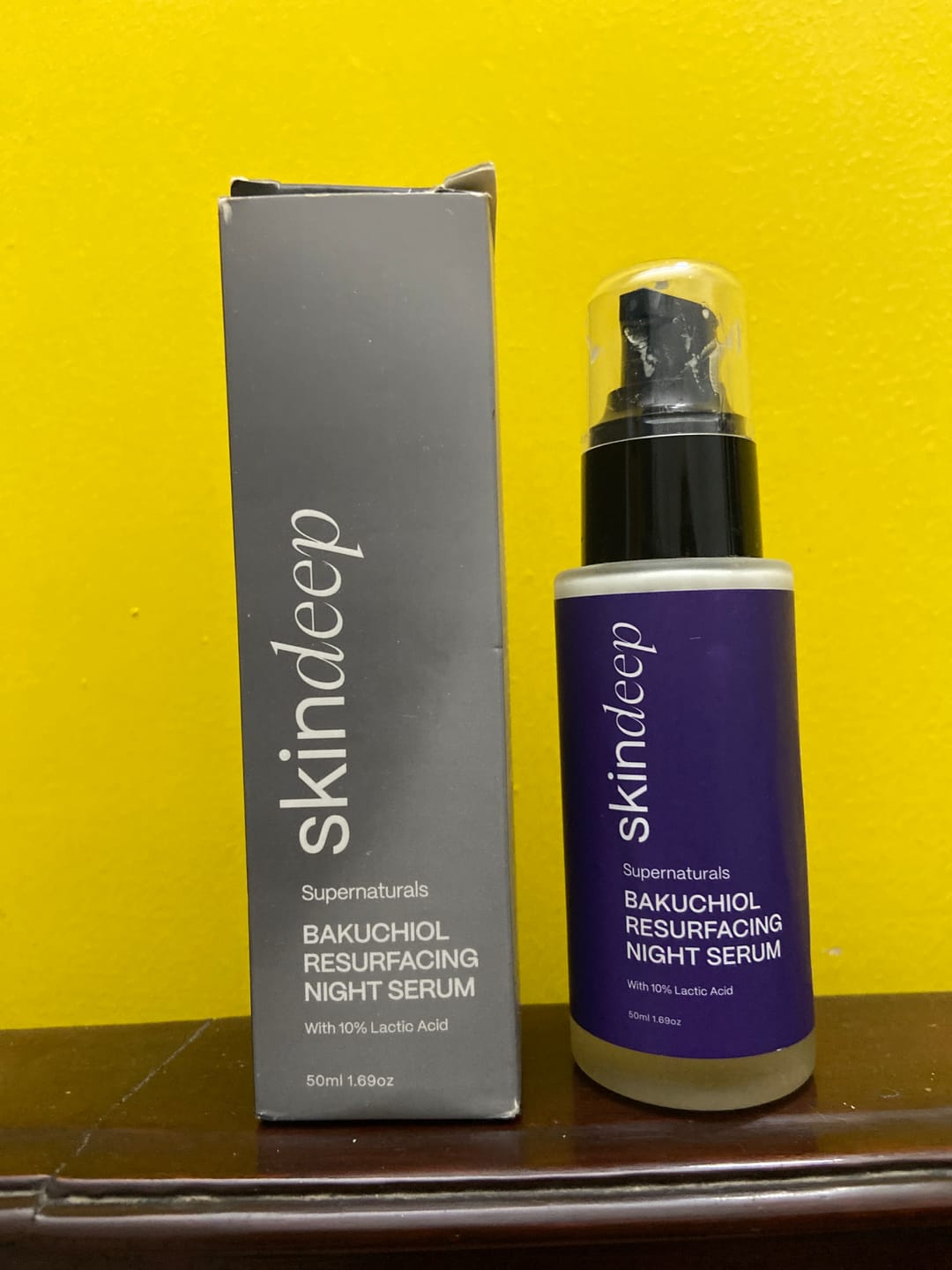 Customer photo review of BAKUCHIOL RESURFACING NIGHT SERUM - with 10% Lactic Acid
