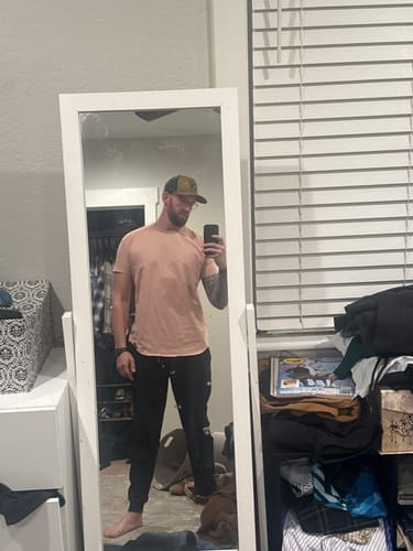 Customer photo review of 021 ESSENTIAL DROP-CUT T-SHIRT - Demo Test