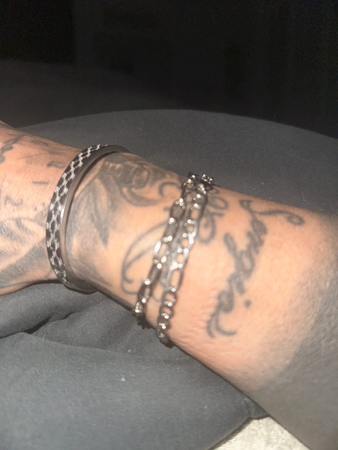 Customer photo review of Paperclip Figaro Bracelet Set