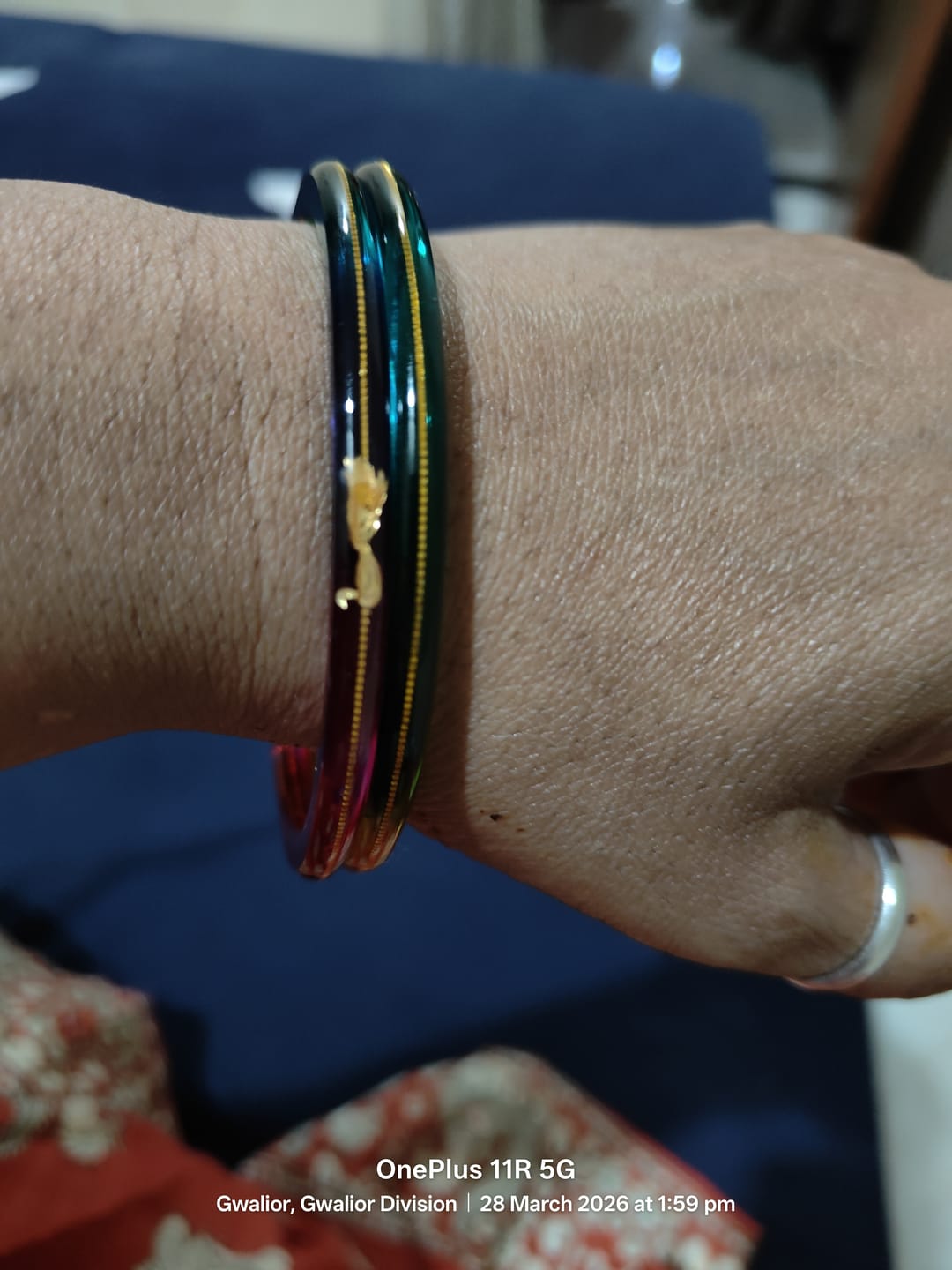 Customer photo review of "Mayur A Colorful Peacock Style!" - 916 22k Gold Bangles (Multicolour)