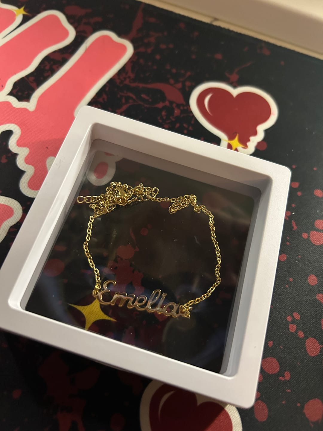 Customer photo review of Custom Name Anklet