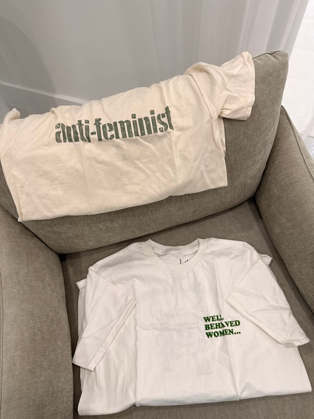 Customer photo review of Anti Feminist Stencil T-Shirt