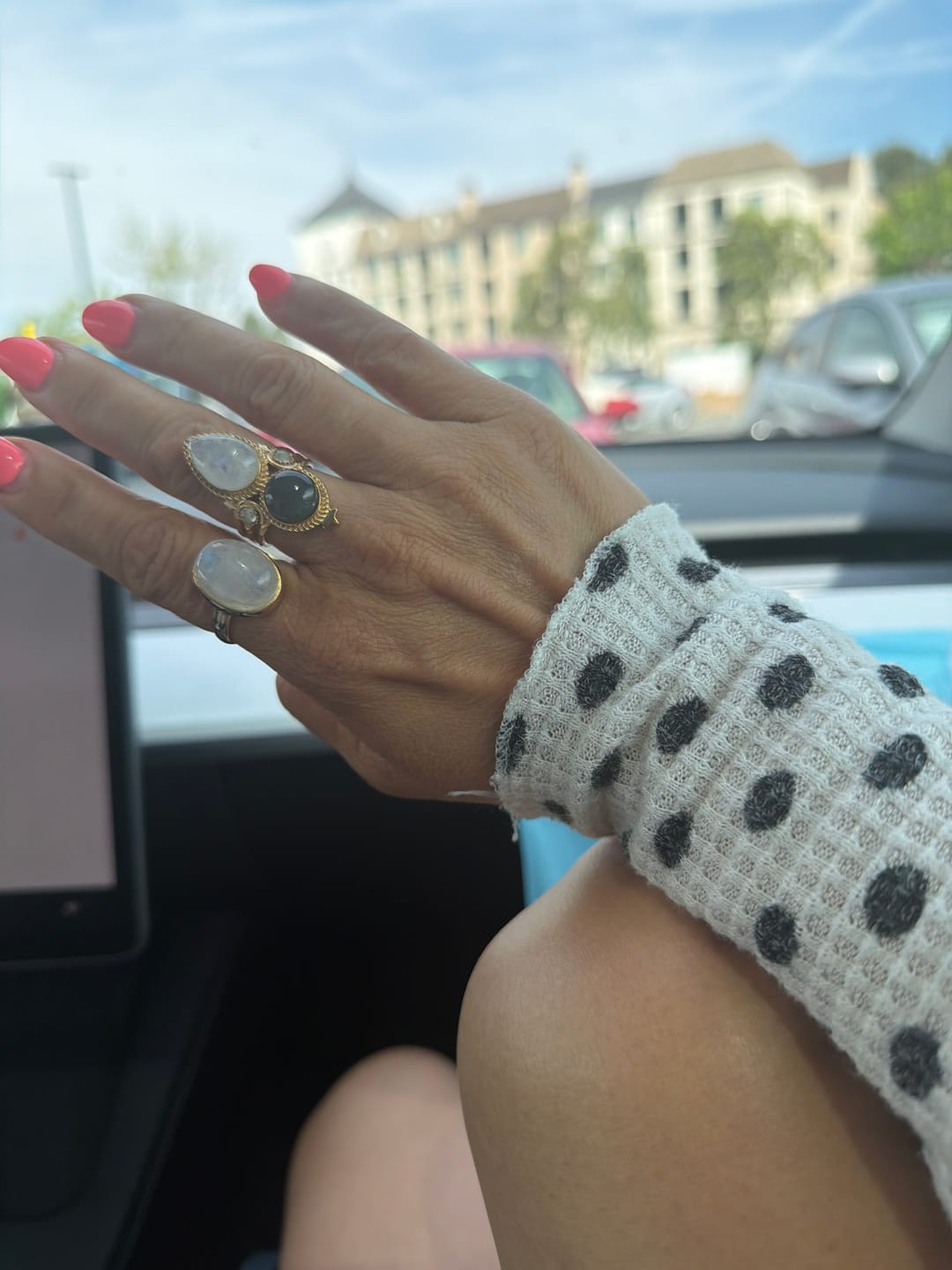 Customer photo review of Moonstone Ring Gold Plated