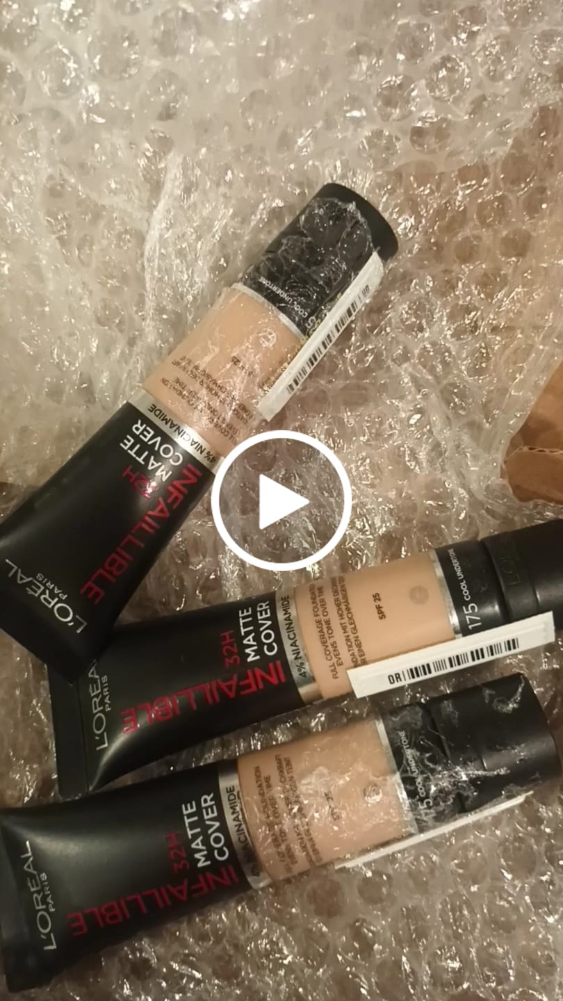 Customer video review of Loreal Paris Infaillible 32H Matte Cover Foundation - High Coverage, Long Lasting Matte Finish Makeup for Various Skin Tones