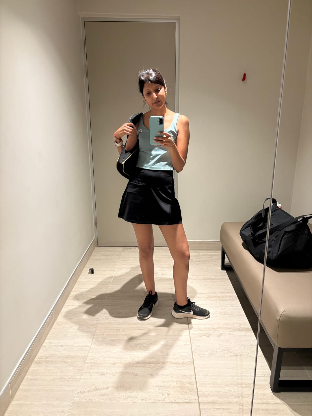 Customer photo review of Pocket Tennis Skirt with Built-In Shorts