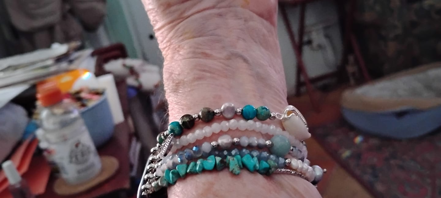 Customer photo review of Turquoise Tide Stretch Apple Watch Strap