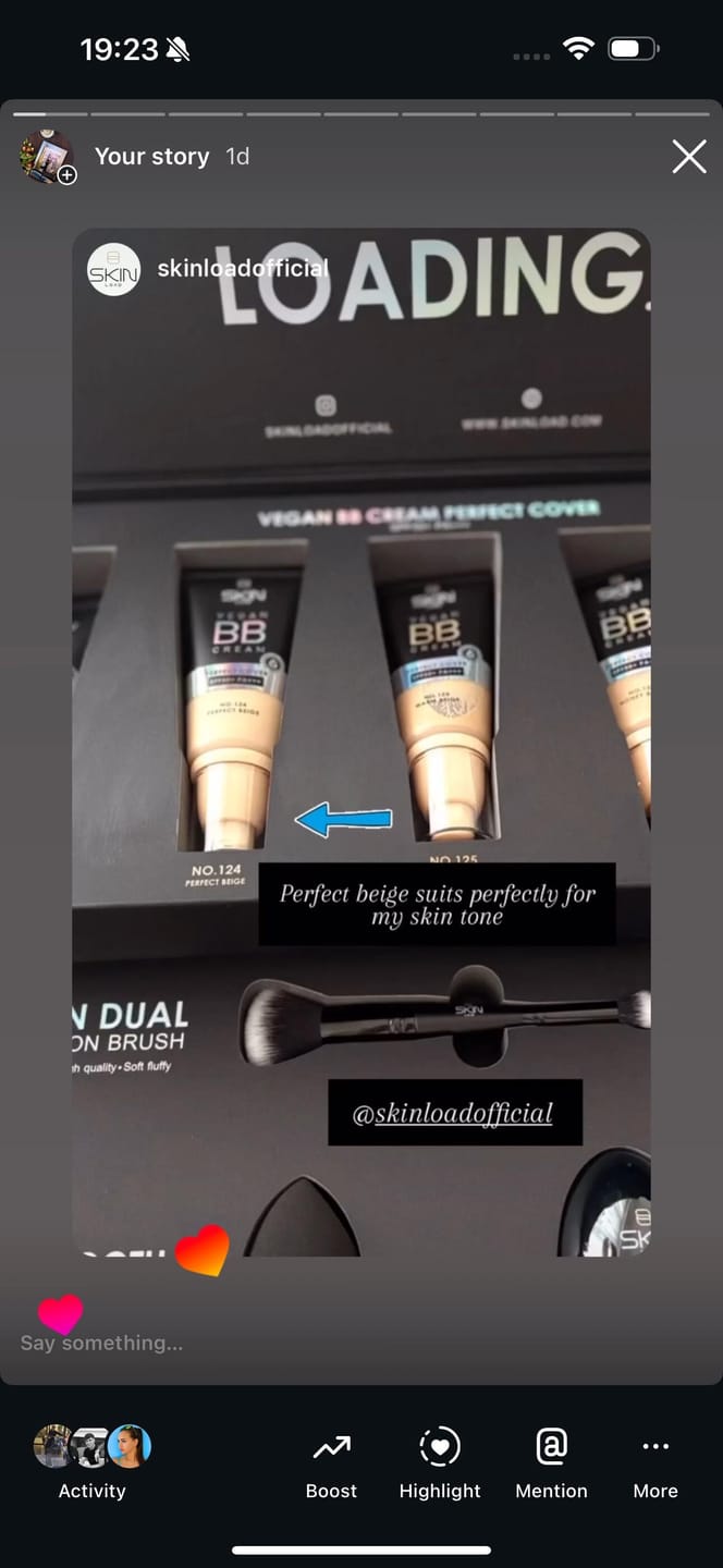 Customer photo review of كريم بي بي سكين لود بيرفكت كفر النباتي بيرفكت بيج رقم ١٢٤ - ٥٥ مل