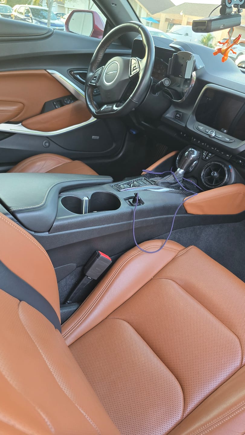 Customer photo review of 6th Gen Camaro Leather Knee Pads Cover Kit (4-Piece)