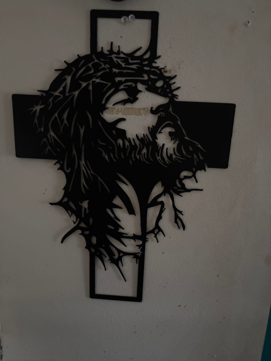 Customer photo review of Christianartworkshop Crown of Thorns Jesus Cross Metal Wall Decor: Heartfelt Faith Statement