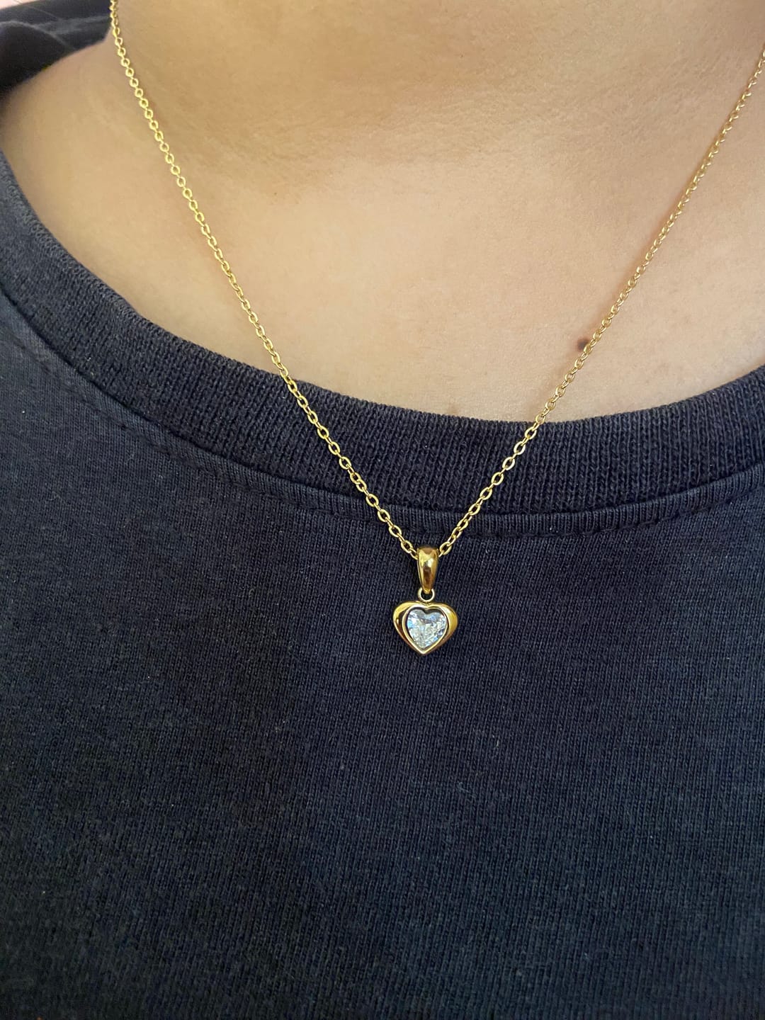Customer photo review of Twin Glow Heart Necklace