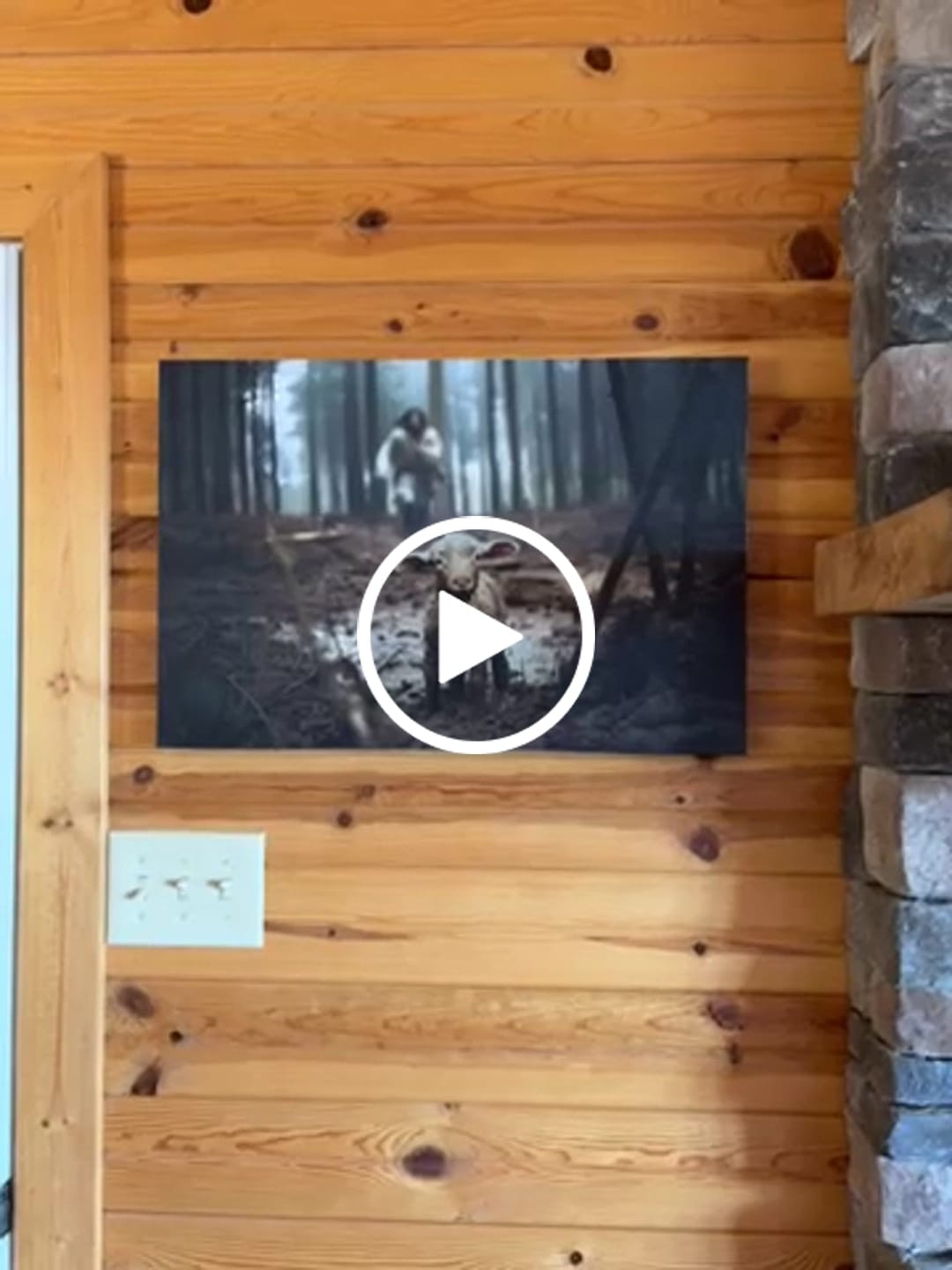 Customer video review of Jesus Running After a Lost Lamb, Jesus and Lamb Picture, Wall Art Canvas