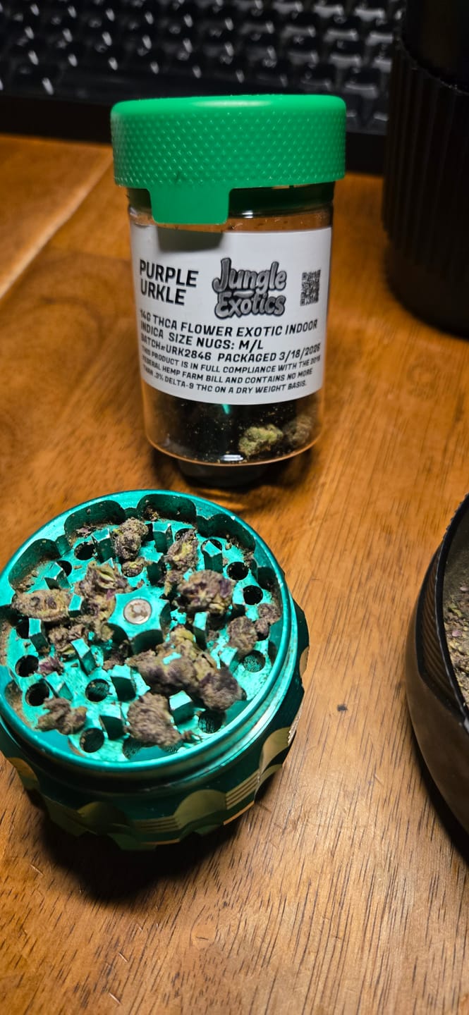 Customer photo review of Purple Urkle THCA Flower Exotic 🟣 Indica 14g